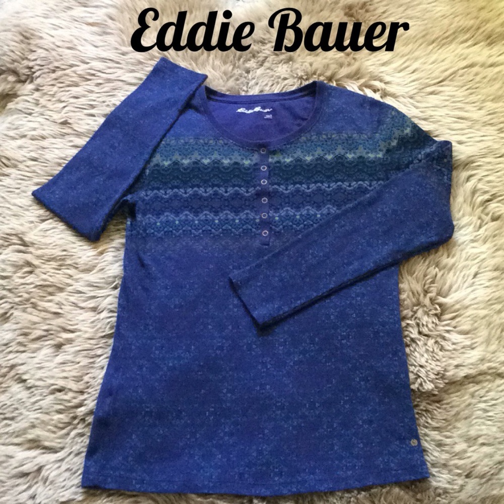 Snowflake Print Waffle-Knit Top
